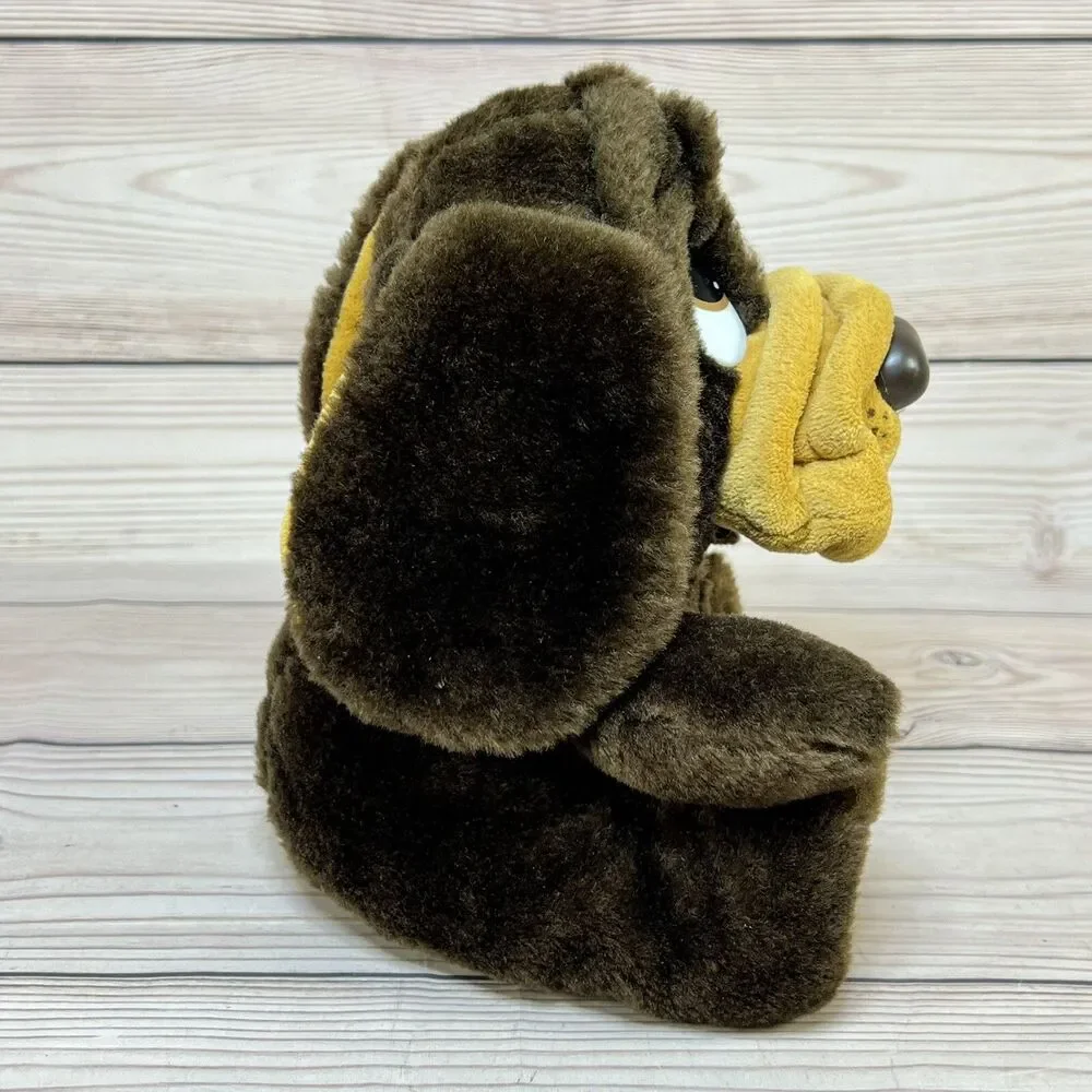 Vintage 70s Puppy Hound Dog Plush Brown 8” Sad Eyes Floppy Ears Stuffed Animal